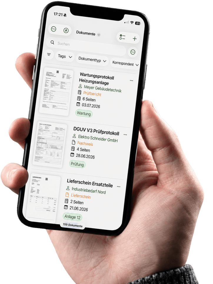 Paperless-ngx mobil: Dokumente mit Tags, Typen und Korrespondenten unterwegs durchsuchen